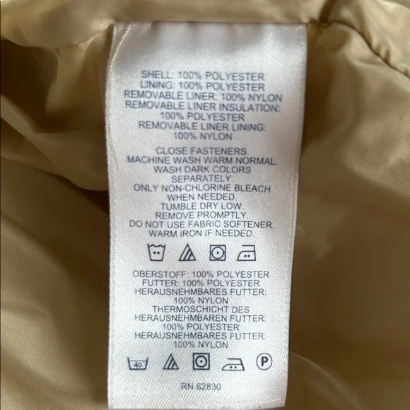 Land’s End Women’s Hooded Soft Coat in Champagne Beige w/zip out liner - Picture 6 of 6